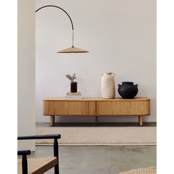 TV stolík v dekore jaseňa v prírodnej farbe 200x50x40 cm Mailen – Kave Home-image-1