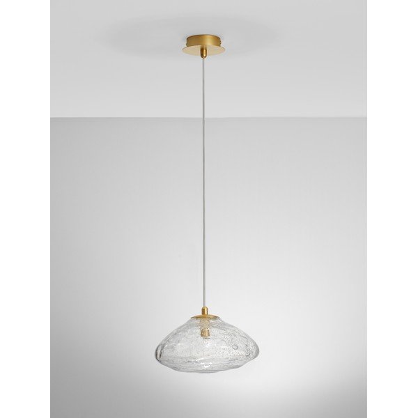 Sklenené závesné svietidlo v mosadznej farbe ø 26 cm King – Nova Luce-image-3