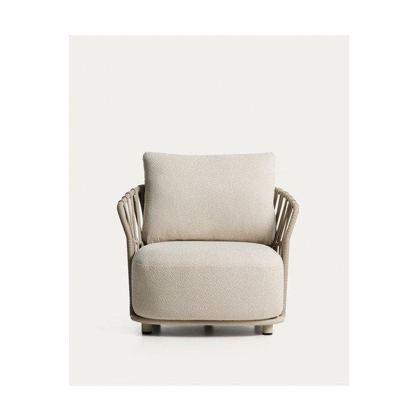 Krémovobiele/taupe polstrované záhradné kreslo Osani – Kave Home-image-2