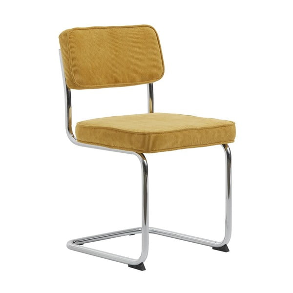 Žltá menčestrová jedálenská stolička Rupert – Unique Furniture