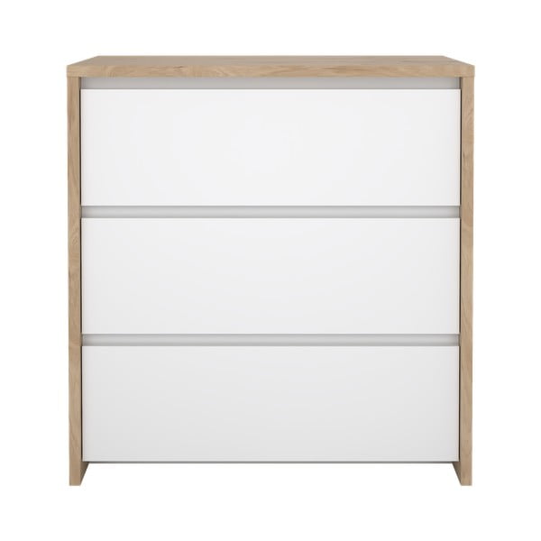 Biela/v prírodnej farbe komoda v dekore duba 80x84x48 cm Next – Tvilum