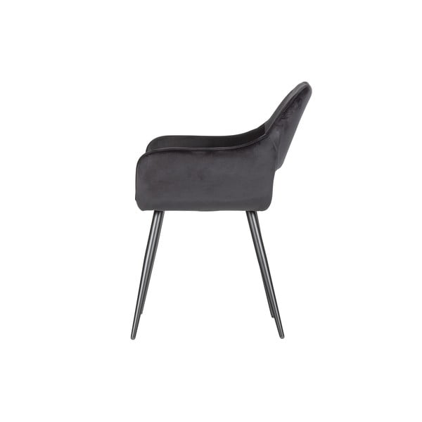 Čierne čalúnené jedálenské kreslá v súprave s podrúčkami 2 ks Jelle – WOOOD-image-3