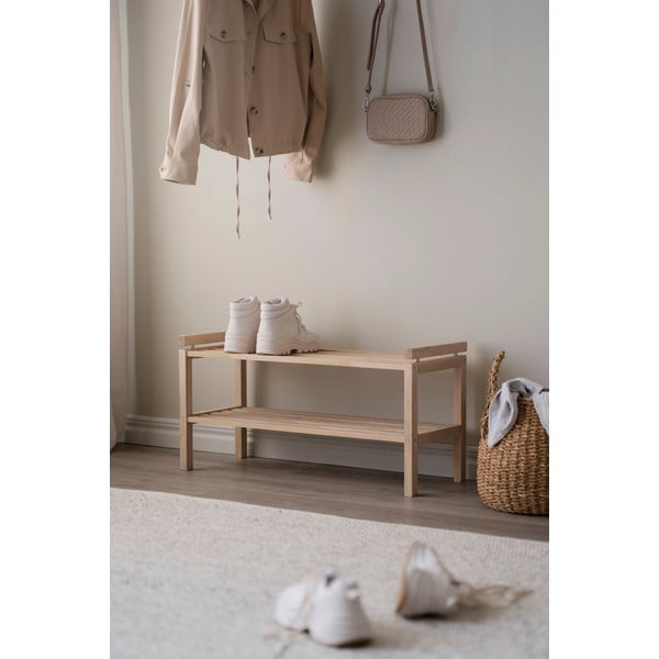 Skrinka na topánky z dubového dreva v prírodnej farbe Confetti – Rowico-image-1