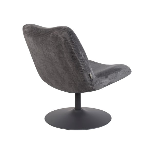 Tmavosivé zamatové kreslo Bubba – Zuiver-image-4