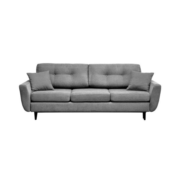 Sivá trojmiestna rozkladacia pohovka s čiernymi nohami Mazzini Sofas Jasmin-image-2