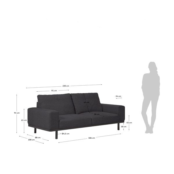 Čierna pohovka Kave Home Noa-image-4