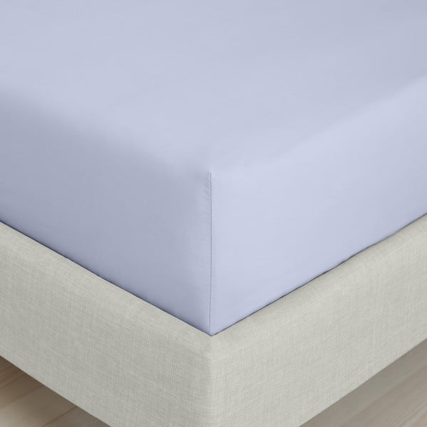 Napínacia plachta z bavlneného perkálu v levanduľovej farbe 150x200 cm Cotton Percale – Bianca-image-3