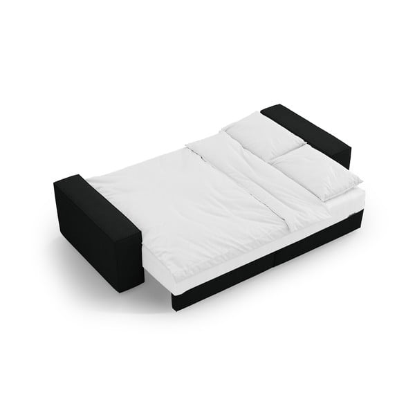 Čierna rozkladacia pohovka z textílie bouclé 247 cm Jodie – Micadoni Home-image-4