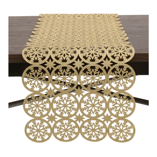 Behúň na stôl  v zlatej farbe InArt XMas Snowflake