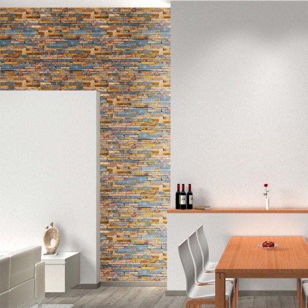 Nástenná samolepka Ambiance Recycled Natural Wood, 40 × 40 cm