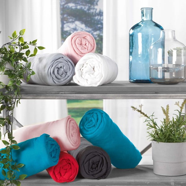 Biela napínacia plachta jersey 140x190 cm Jersy – douceur d'intérieur-image-1