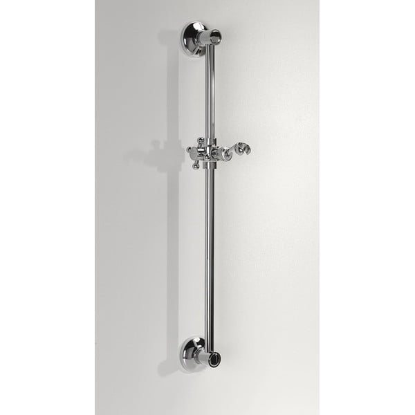 Nástenná mosadzná sprchová tyč v lesklo striebornej farbe s posuvným držiakom 67 cm Antea – Sapho-image-1