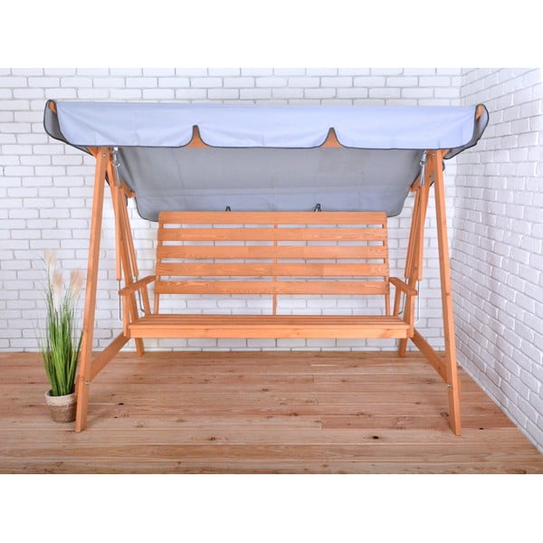 Sivá drevená záhradná hojdačka Sylva - Rojaplast-image-1