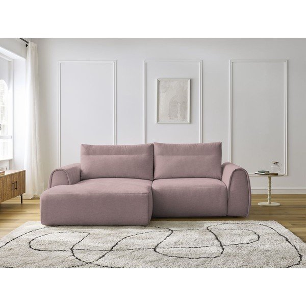 Svetloružová rohová pohovka Aden – Bobochic Paris-image-1