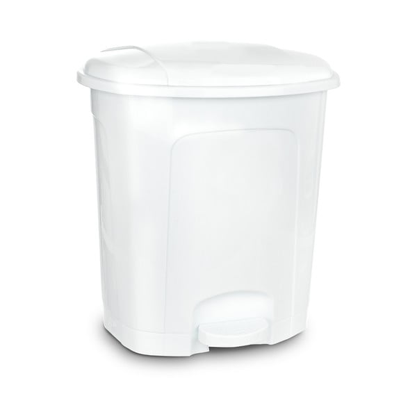Biely nášľapný plastový odpadkový kôš 5,5 l – Orion
