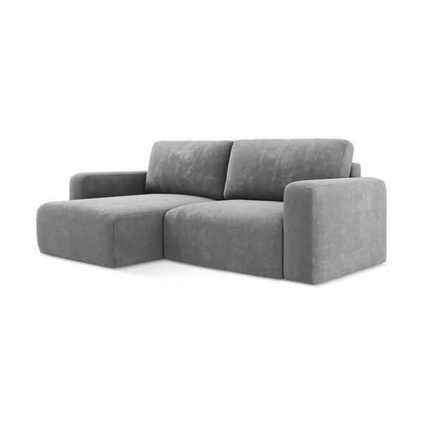 Sivá ženilková rozkladacia/s úložným priestorom rohová pohovka (ľavý roh/s leňoškou) Kona – Makamii-image-2