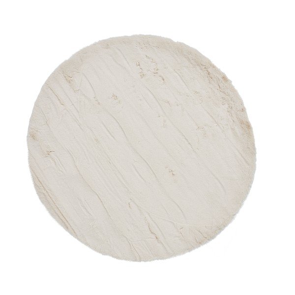 Krémovobiely koberec Think Rugs Teddy, ⌀ 120 cm