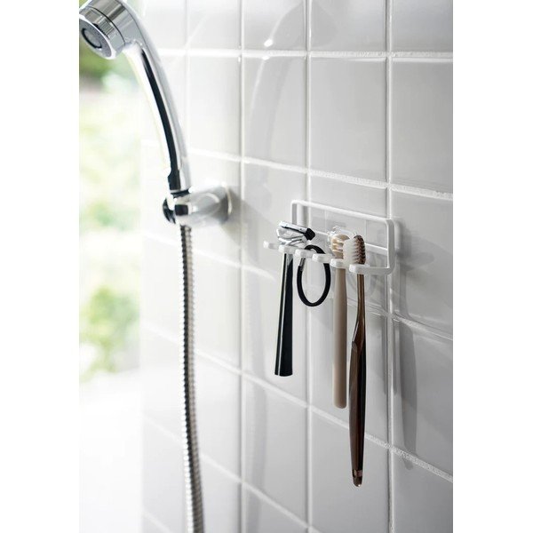 Biely samodržiaci kovový držiak na zubné kefky Film Hook – YAMAZAKI-image-3