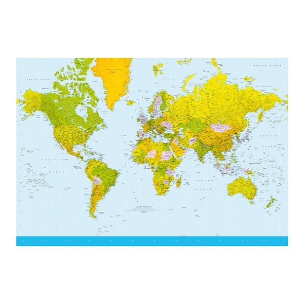 Veľkoformátová tapeta Mapa sveta, 366x254 cm