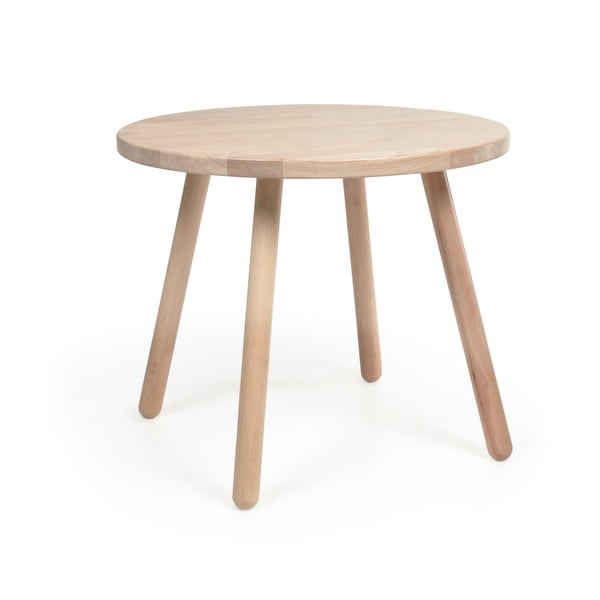 Detský stôl z kaučukového dreva Kave Home Dilcia, ø 55 cm