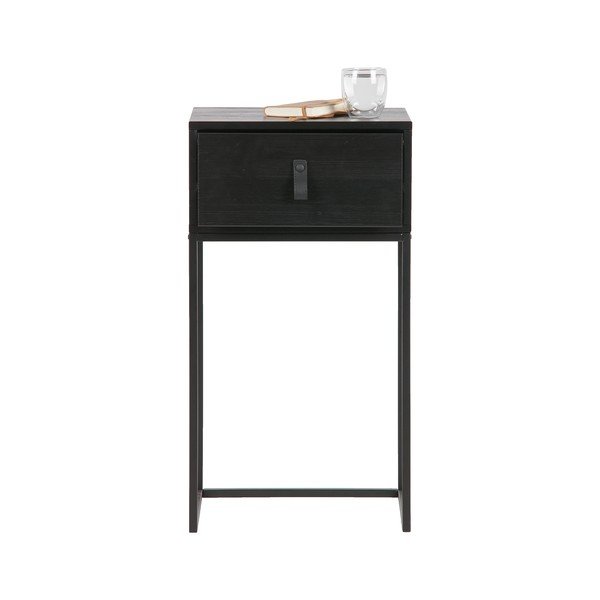 Čierny nočný stolík so zásuvkou WOOOD Zola-image-4