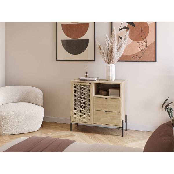 Skrinka v dekore duba v prírodnej farbe 80x80 cm Inca – Marckeric-image-1