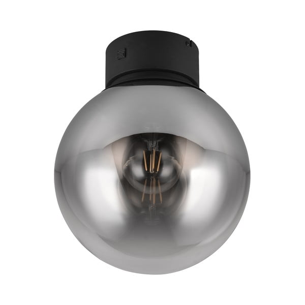 Čierne LED stropné svietidlo so skleneným tienidlom ø 30 cm Cipallone – CINQUE-image-1