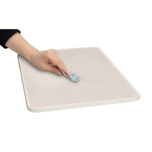 Béžová odkvapkávacia podložka na riad z kremeliny 40x30 cm Damon – Wenko-image-2