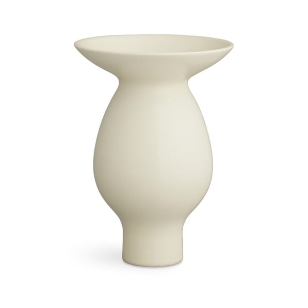 Krémovobiela keramická váza Kähler Design Kontur, výška 25 cm