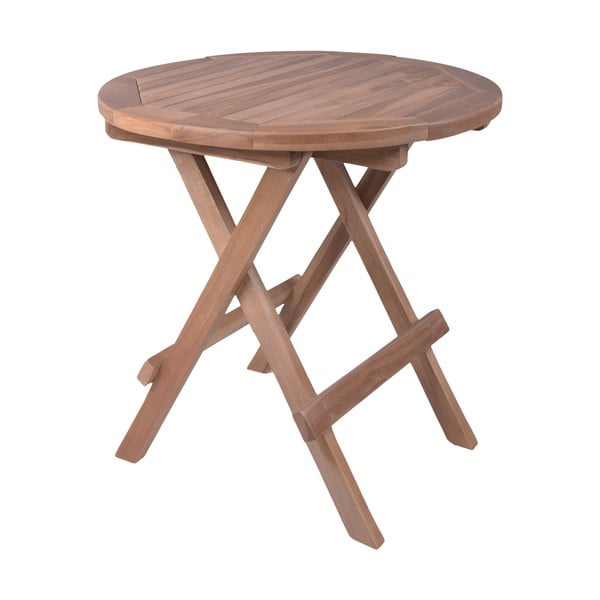 Okrúhly záhradný odkladací stolík z tíkového dreva ø 50 cm Luang – Garden Pleasure