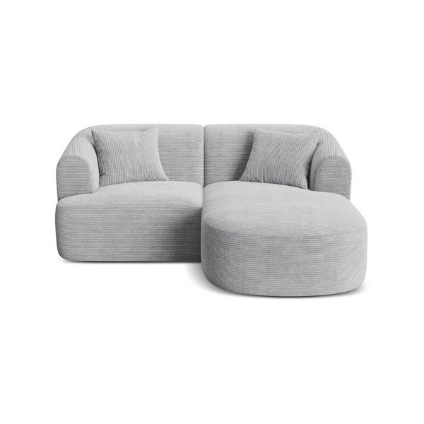 Svetlosivá menčestrová rohová pohovka (pravý roh/s leňoškou) Campi – Cosmopolitan Design