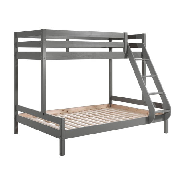Sivá poschodová detská posteľ 140x200/90x200 cm Pino - Vipack