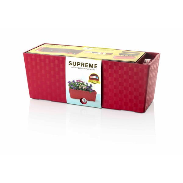Červený samozavlažovací črepník Flower Lover Supreme, dĺžka 50 cm-image-1