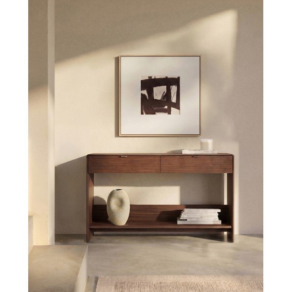 Komoda v dekore orecha v tmavo prírodnej farbe 120x81x35 cm Norlen – Kave Home-image-2