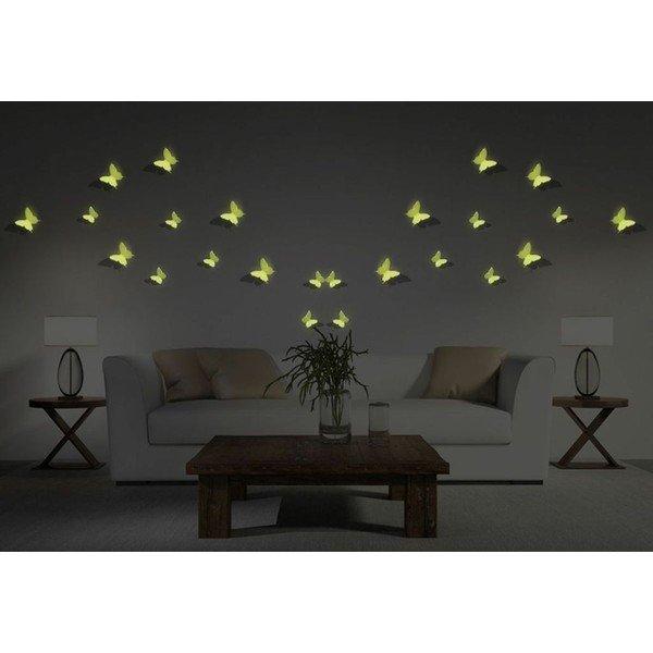 Sada 12 v tme svietiacich 3D samolepiek Ambiance Butterflies-image-1