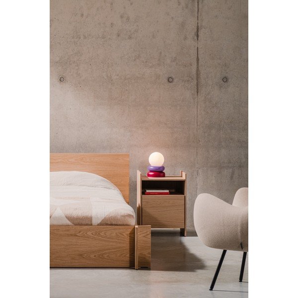 Nočný stolík v dekore duba s poličkami v prírodnej farbe Toopt – noo.ma-image-3