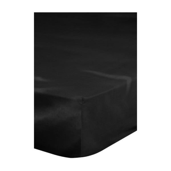 Čierna elastická plachta na dvojposteľ Emotion, 180 × 200 cm