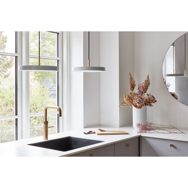 Svetlosivé LED závesné svietidlo s kovovým tienidlom ø 31 cm Asteria Mini – UMAGE-image-1