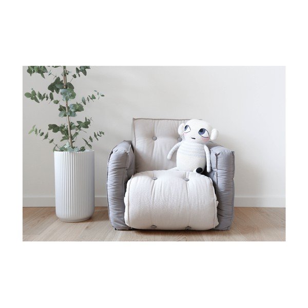 Detské tmavosivé rozkladacie kresielko Karup Design Mini Dice Dark Grey/Natural-image-3
