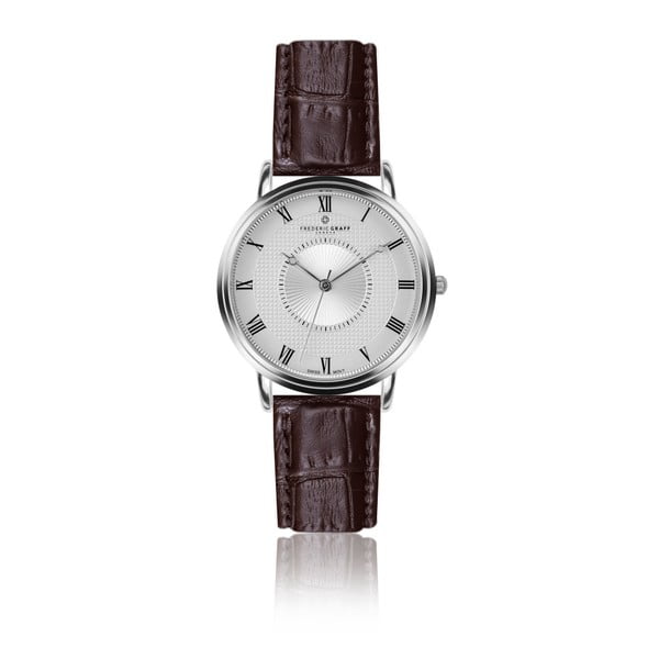 Pánske hodinky s koženým remienkom Frederic Graff Silver Grand Combine Croco Brown Leather