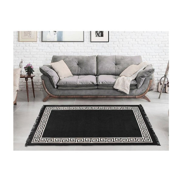 Béžovo-čierny obojstranný koberec Justed, 80 × 150 cm-image-2