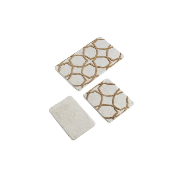 Hnedo-krémové kúpeľňové predložky v súprave 3 ks 100x60 cm Bonne – Foutastic