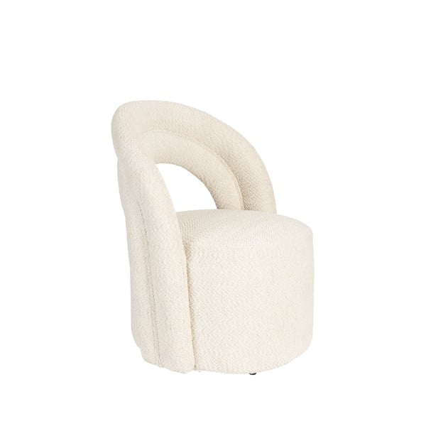 Krémové otočné kreslo z textílie buklé Seina – Dutchbone