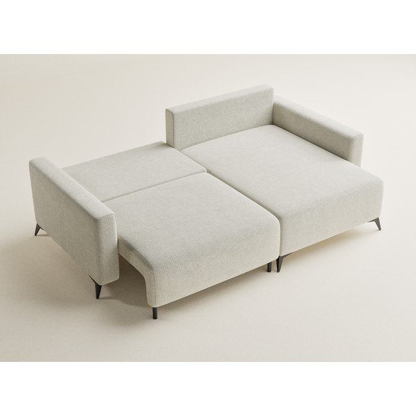 Krémová ženilková rozkladacia/s úložným priestorom rohová pohovka (pravý roh/s leňoškou) Leon – Maison de Rêve-image-3