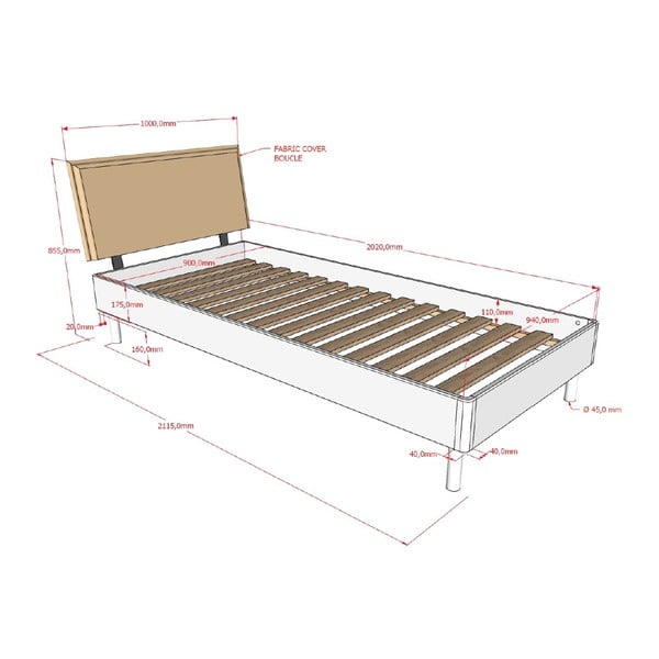 Biela jednolôžková posteľ z bukového dreva s roštom 90x200 cm Forrest – Vipack-image-2