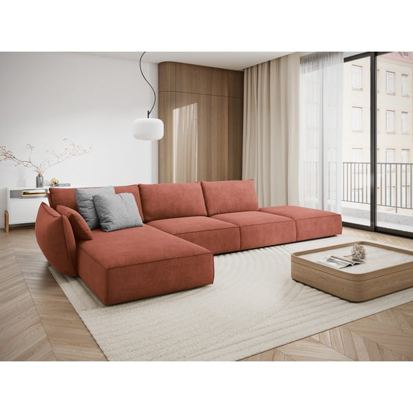 Červená rohová pohovka (ľavý roh) Vanda - Mazzini Sofas-image-1