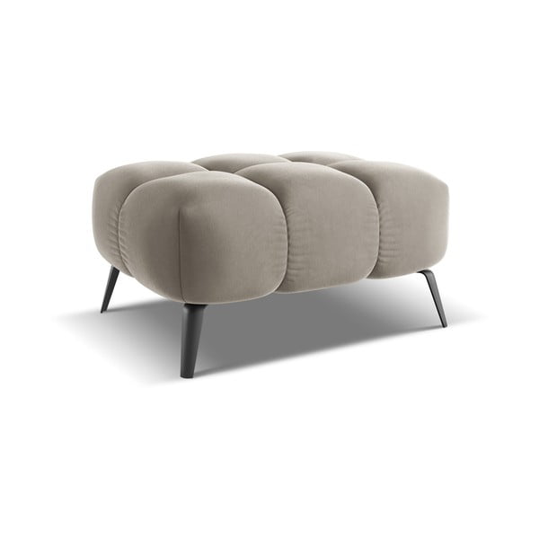 Béžová zamatová podnožka Nalu – Makamii-image-3