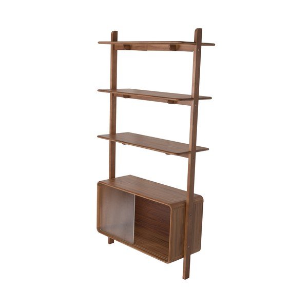 Hnedá knižnica z jaseňového dreva s posuvnými dverami 90x180x35 cm Rise – Zuiver-image-2