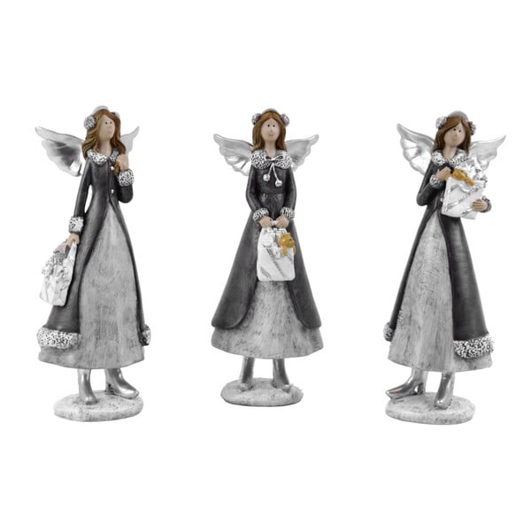 Sada 3 dekoratívnych anjelikov Ego dekor Cosy, výška 20,5 cm