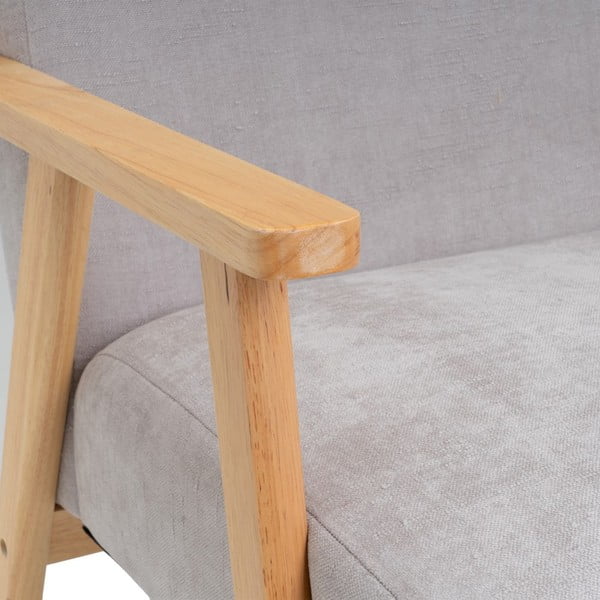 Sivé ženilkové kreslo Vintage – Casa Selección-image-1